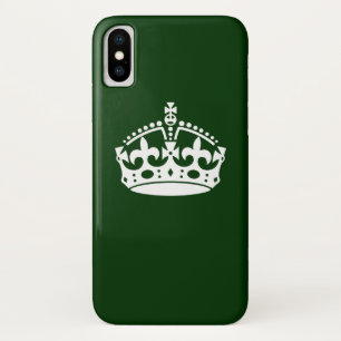 KEEP CALM CROWN on Forest Green Customise This Case-Mate iPhone Case