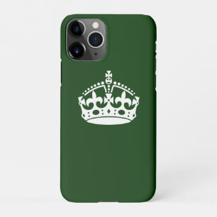 KEEP CALM CROWN on Forest Green Customise This iPhone 11Pro Case