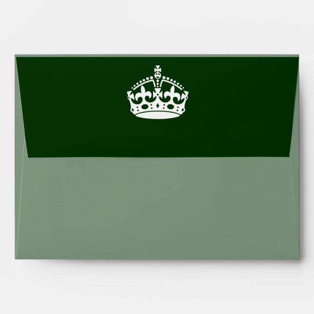 KEEP CALM CROWN on Green Customise This Envelope (Back (Top Flap))