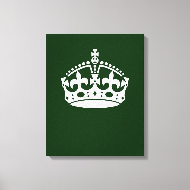 Keep Calm Crown on Green Decor (Front)