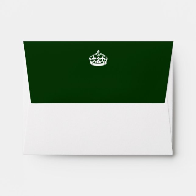 Keep Calm Crown on Green Decor Envelope (Back (Top Flap))