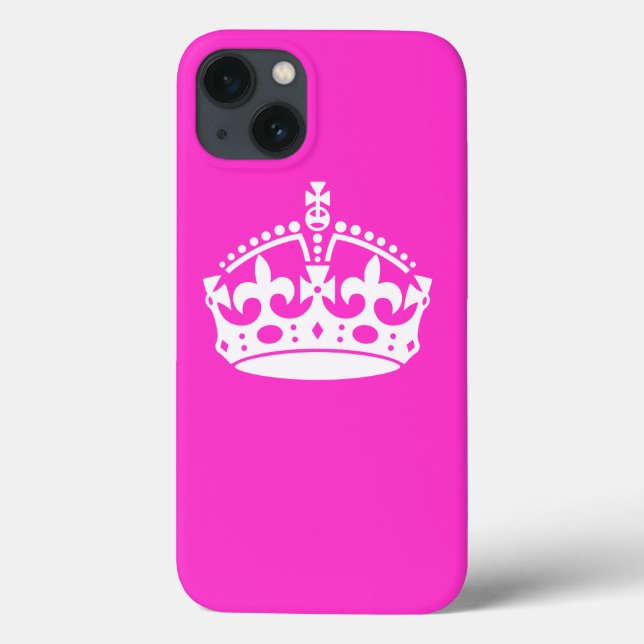 KEEP CALM CROWN on Hot Pink Customize This! Case-Mate iPhone Case (Back)
