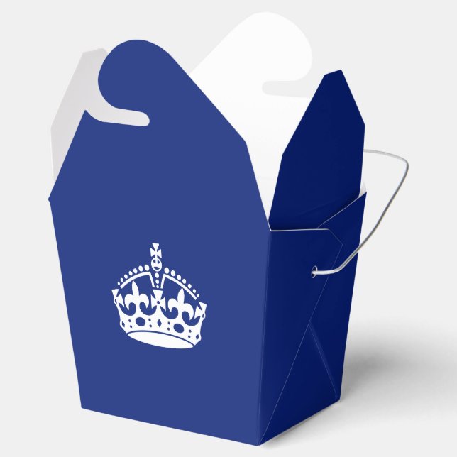 Keep Calm Crown on Navy Blue Decor Favour Box (Opened)