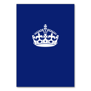 Keep Calm Crown on Navy Blue Table Number