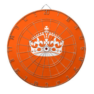 KEEP CALM CROWN on Orange Customise it Dartboard