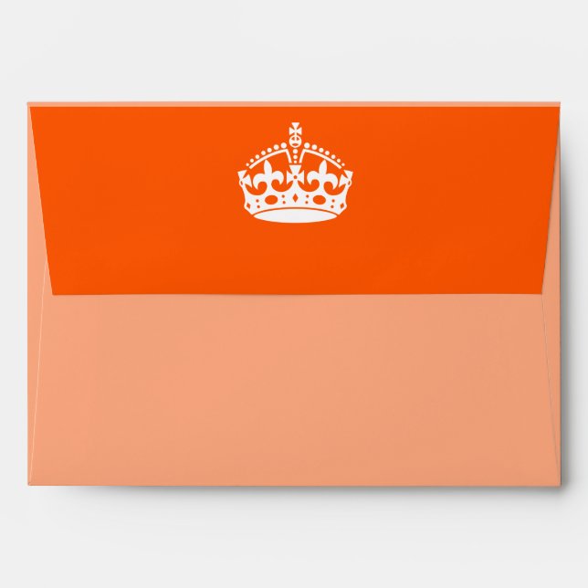 KEEP CALM CROWN on Orange Customise This Envelope (Back (Top Flap))