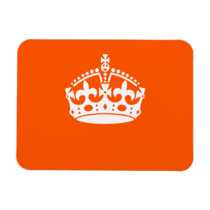 KEEP CALM CROWN on Orange Customise This Magnet