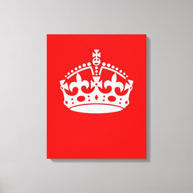 KEEP CALM CROWN on Red Customise This Canvas Print (Front)