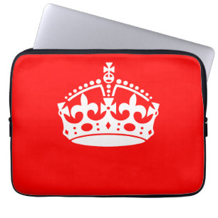 KEEP CALM CROWN on Red Customise This! Laptop Sleeve