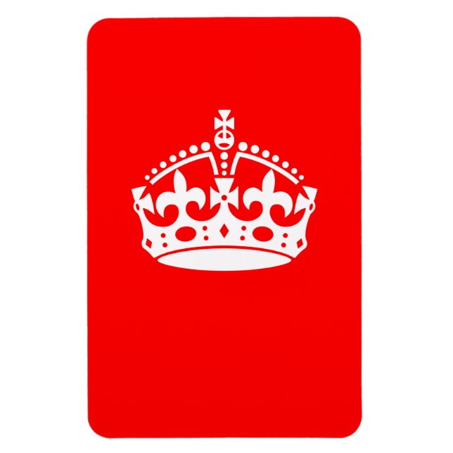KEEP CALM CROWN on Red Customise This Magnet (Vertical)