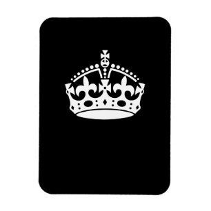Keep Calm Crown on Solid Black Magnet