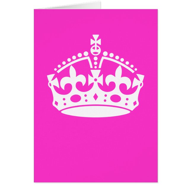 KEEP CALM CROWN Royal Icon on Pink Customise it (Front)