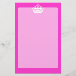 KEEP CALM CROWN Royal Icon on Pink Customise it Stationery
