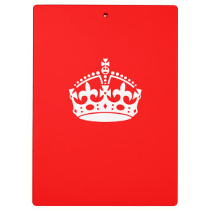 KEEP CALM CROWN Symbol on Fire Red Customise it Clipboard