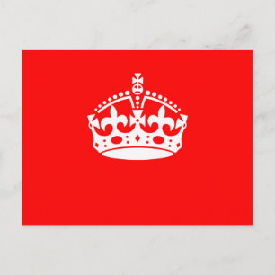 KEEP CALM CROWN Symbol on Fire Red Customise it Postcard