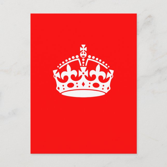 KEEP CALM CROWN Symbol on Fire Red Customise it Postcard (Front)