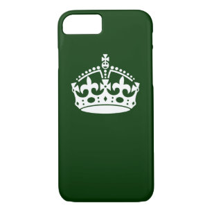 Keep Calm Crown Symbol on Forest Green iPhone 8/7 Case