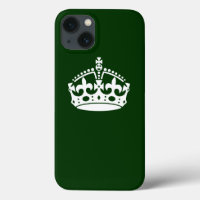 Keep Calm Crown Symbol on Forest Green