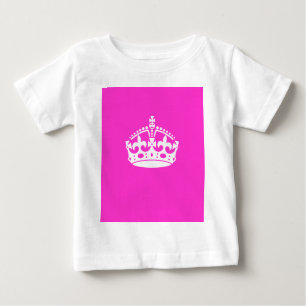 KEEP CALM CROWN Symbol on Hot Pink Decor Baby T-Shirt