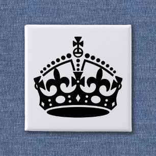 Keep Calm Crown Template 15 Cm Square Badge