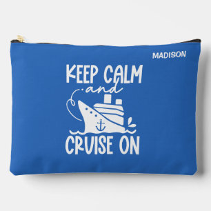 Keep Calm & Cruise On Custom Name & Colour Accessory Pouch
