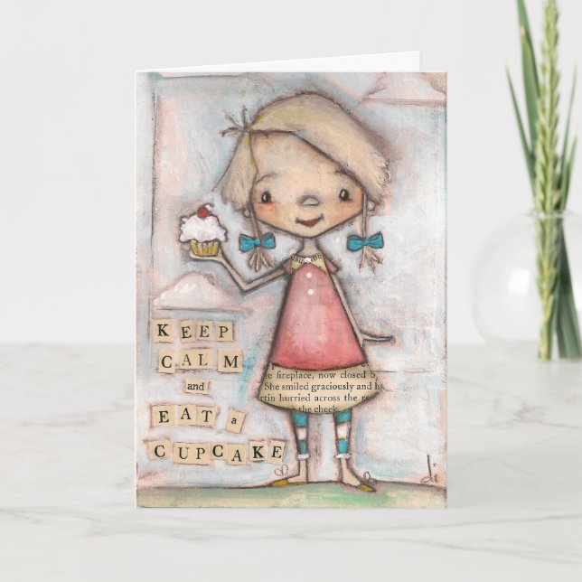 Keep Calm Cupcake - Birthday Card (Front)