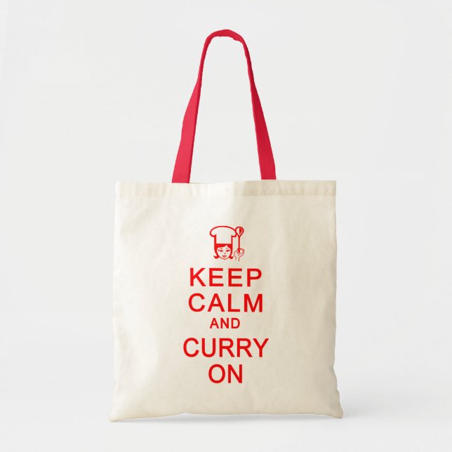 KEEP CALM & CURRY ON bag - choose style (Front)