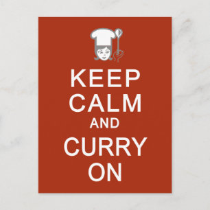 Keep Calm & Curry On postcard