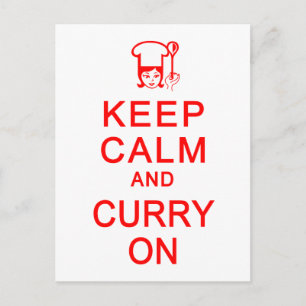 Keep Calm & Curry On postcard, customise Postcard