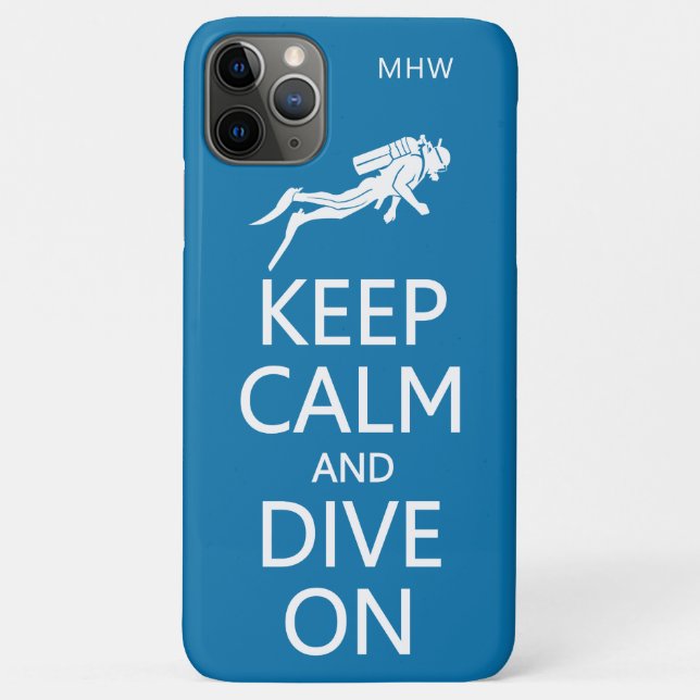 Keep Calm & Dive On custom monogram cases (Back)