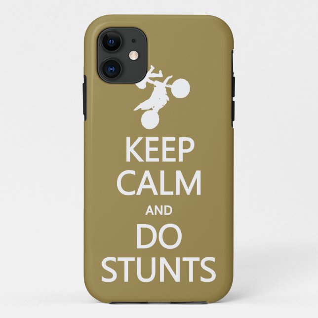Keep Calm & Do Stunts custom colour iPhone case (Back)