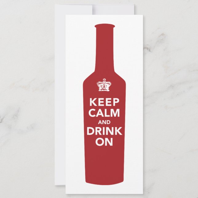 Keep Calm & Drink 40th Birthday Party Invitation (Front)
