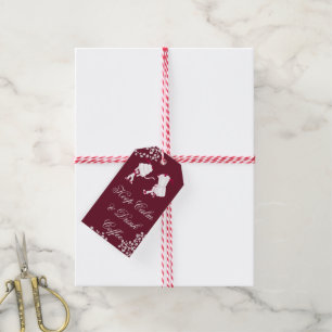 Keep Calm Drink Coffee Burgundy Gift Tag
