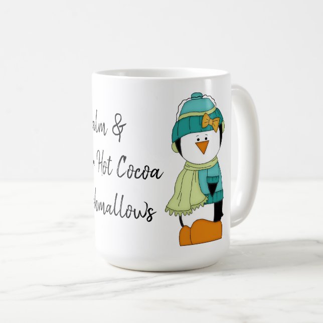 Keep Calm & Drink Your Hot Cocoa - Penguin Coffee Mug (Front Right)
