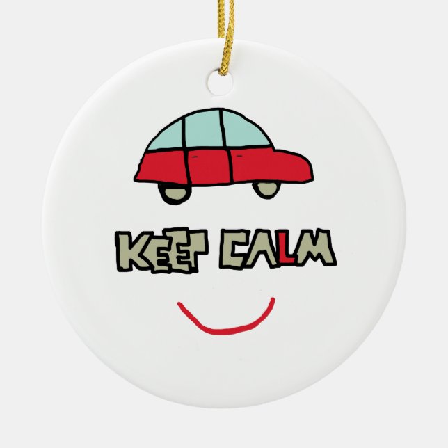 Keep Calm Driving Test Ceramic Tree Decoration (Front)