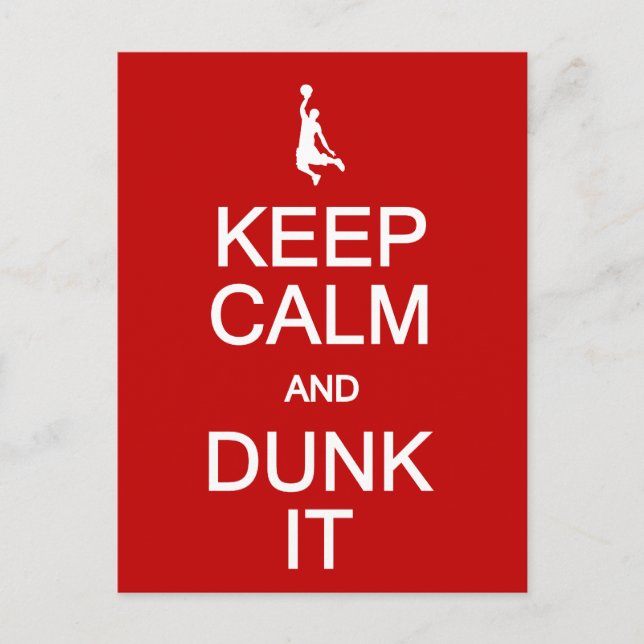 Keep Calm & Dunk It postcard, customise Postcard (Front)