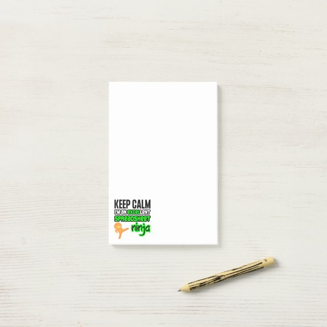 Keep Calm EXCELlent SPREADSHEET NINJA Post-it Notes (On Desk)