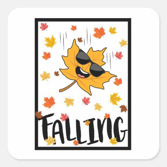 Keep Calm & Fall On Square Sticker (Front)