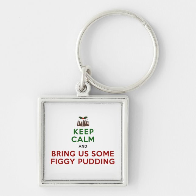 Keep Calm Figgy Pudding Key Ring (Front)