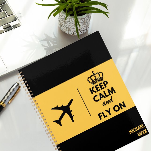 Keep Calm Fly On, Aviation, Funny Planner (Creator Uploaded)