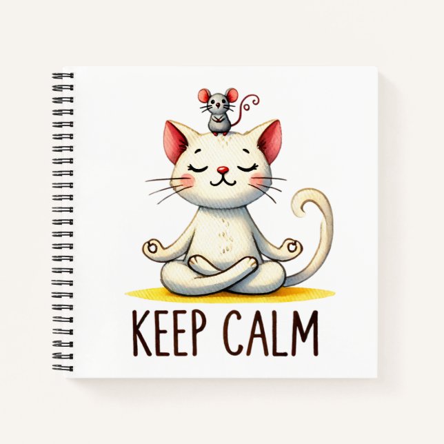 "Keep Calm" Funny Cat Lover's Notebook (Front)