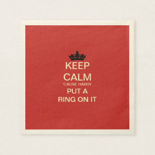 KEEP CALM Funny Harry & Meghan Paper Party Napkins