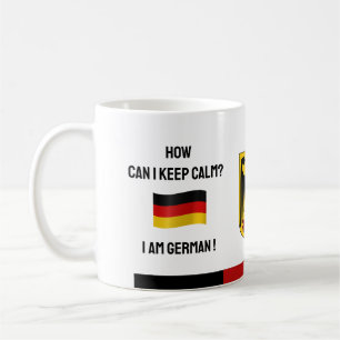 Keep Calm Germany & Funny Text, German Flag Coffee Mug