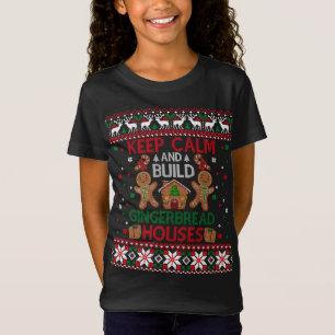 Keep Calm Gingerbread Houses Baking Ugly Christmas T-Shirt