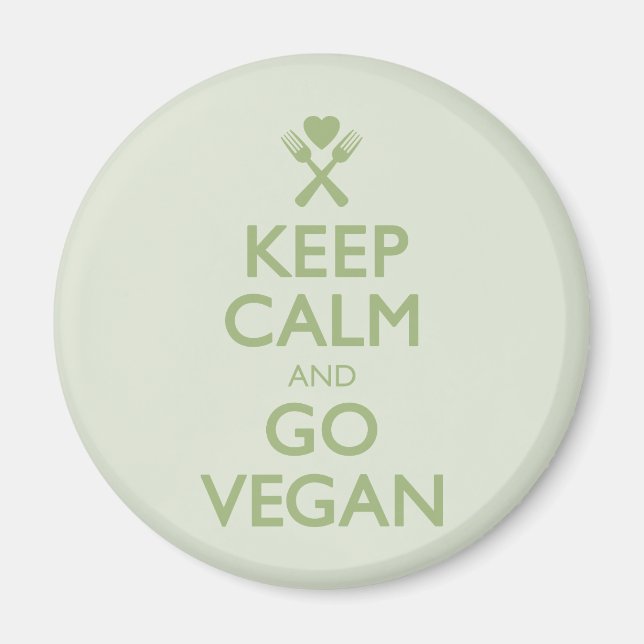 Keep Calm Go Vegan Magnet (Front)