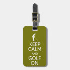 Keep Calm & Golf On custom luggage tag