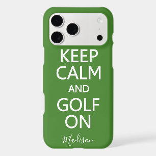 Keep Calm & Golf On custom name & colour cases