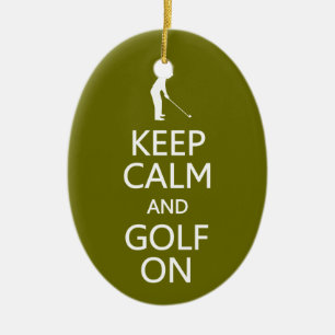 Keep Calm & Golf On custom ornament