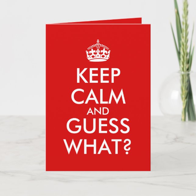 Keep Calm Grandma Greeting Card Pregnancy Announce (Front)