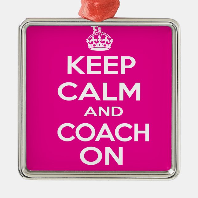 Keep Calm Gymnastics Coach Gift Metal Tree Decoration (Front)